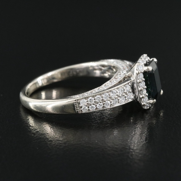 14K White Gold, 1.24CT Sapphire And Diamond Ring. - Picture 3 of 8